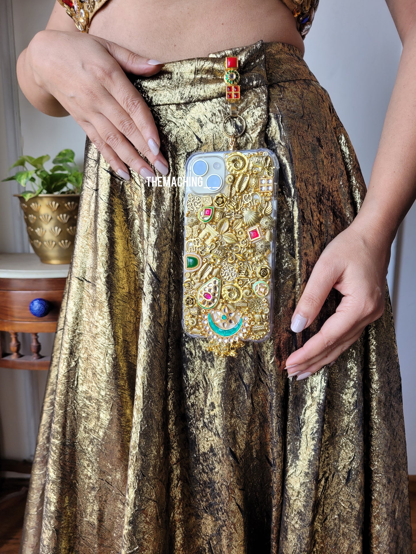 Full Gold Green Luxury Fancy Phone Case