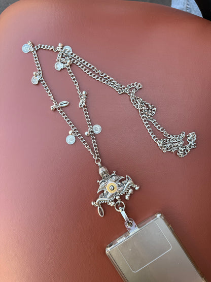 Trendy Metal Chain Lanyard with Stylish Pendant for Women | Durable Daily Use Hanging Chain for Mobile, Card Holder & Accessories