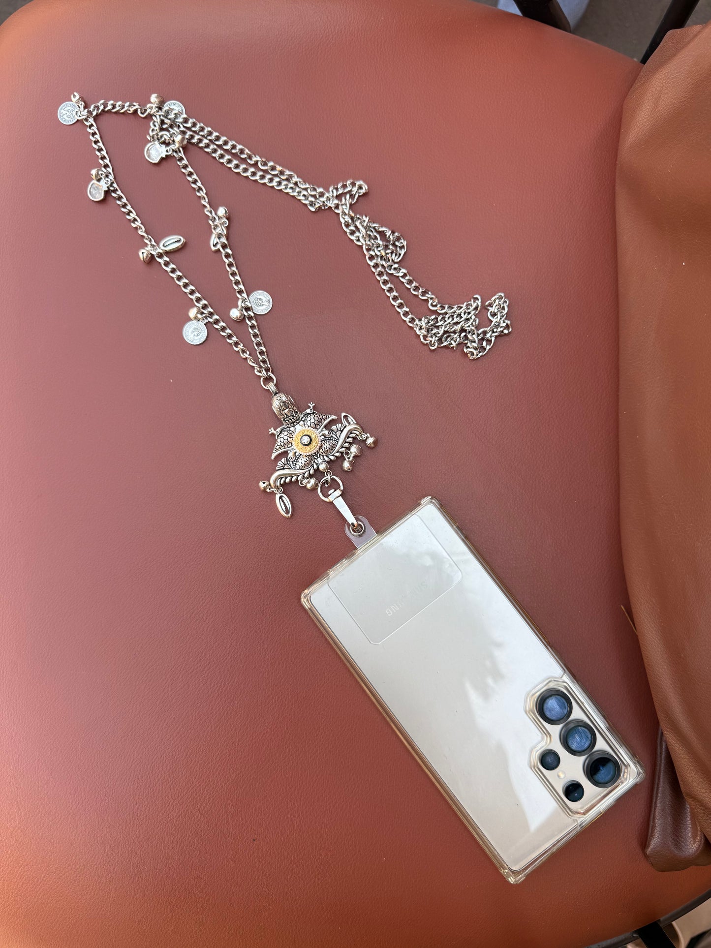 Trendy Metal Chain Lanyard with Stylish Pendant for Women | Durable Daily Use Hanging Chain for Mobile, Card Holder & Accessories