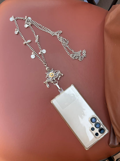 Trendy Metal Chain Lanyard with Stylish Pendant for Women | Durable Daily Use Hanging Chain for Mobile, Card Holder & Accessories