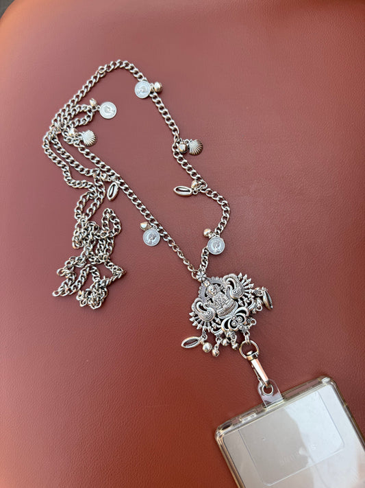 Trendy Metal Chain Lanyard with Stylish Pendant for Women | Durable Daily Use Hanging Chain for Mobile, Card Holder & Accessories