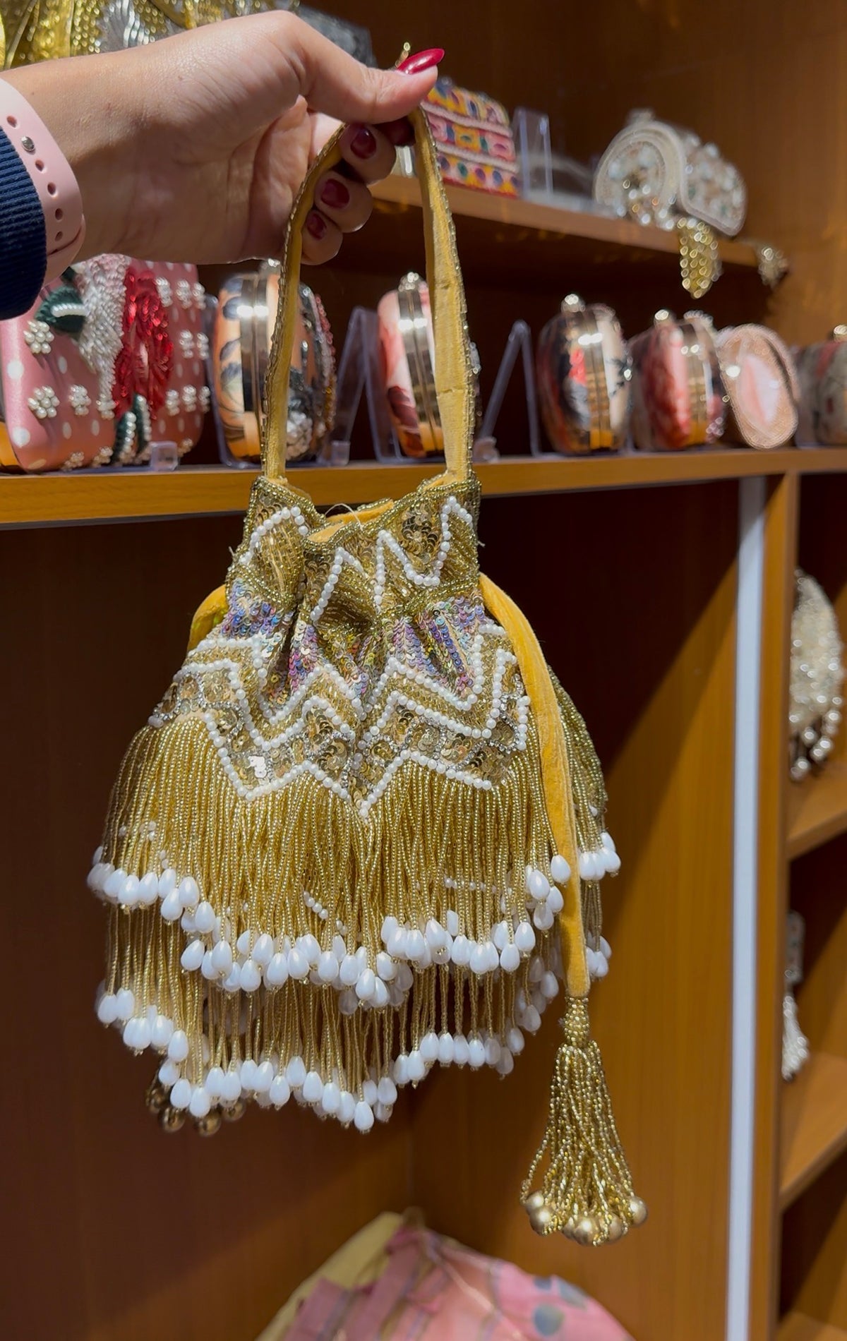 Luxury Handcrafted Beaded Potli Bag