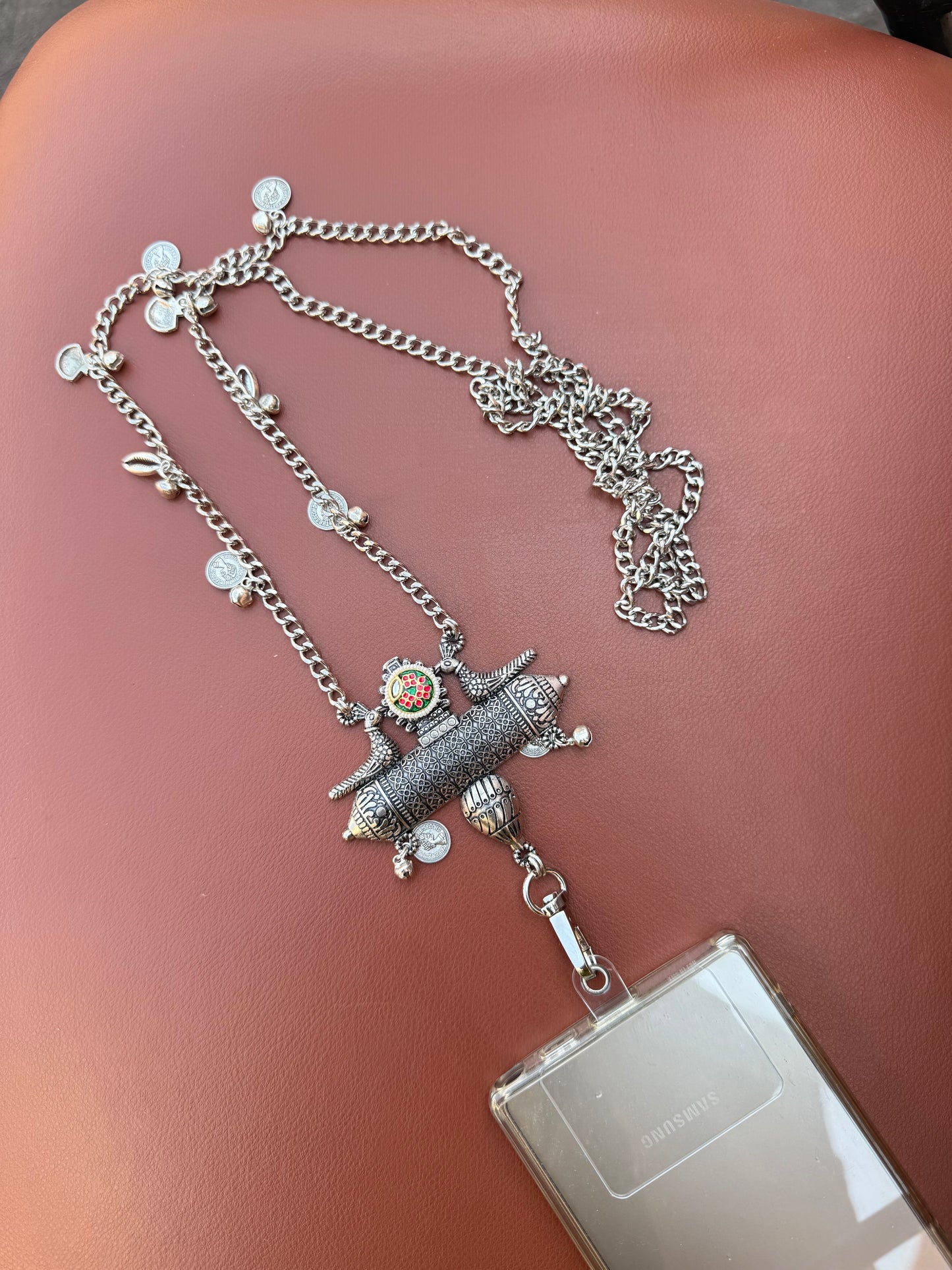 Trendy Metal Chain Lanyard with Stylish Pendant for Women | Durable Daily Use Hanging Chain for Mobile, Card Holder & Accessories