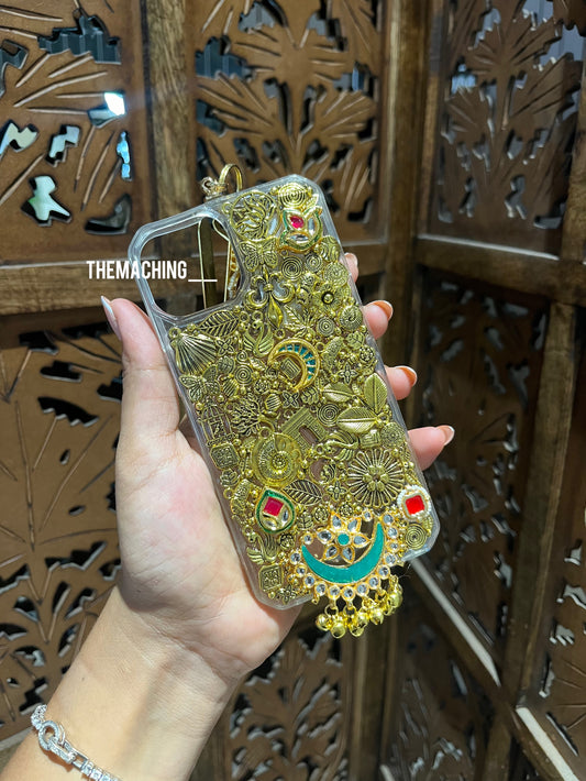 Full Gold Green Luxury Fancy Phone Case
