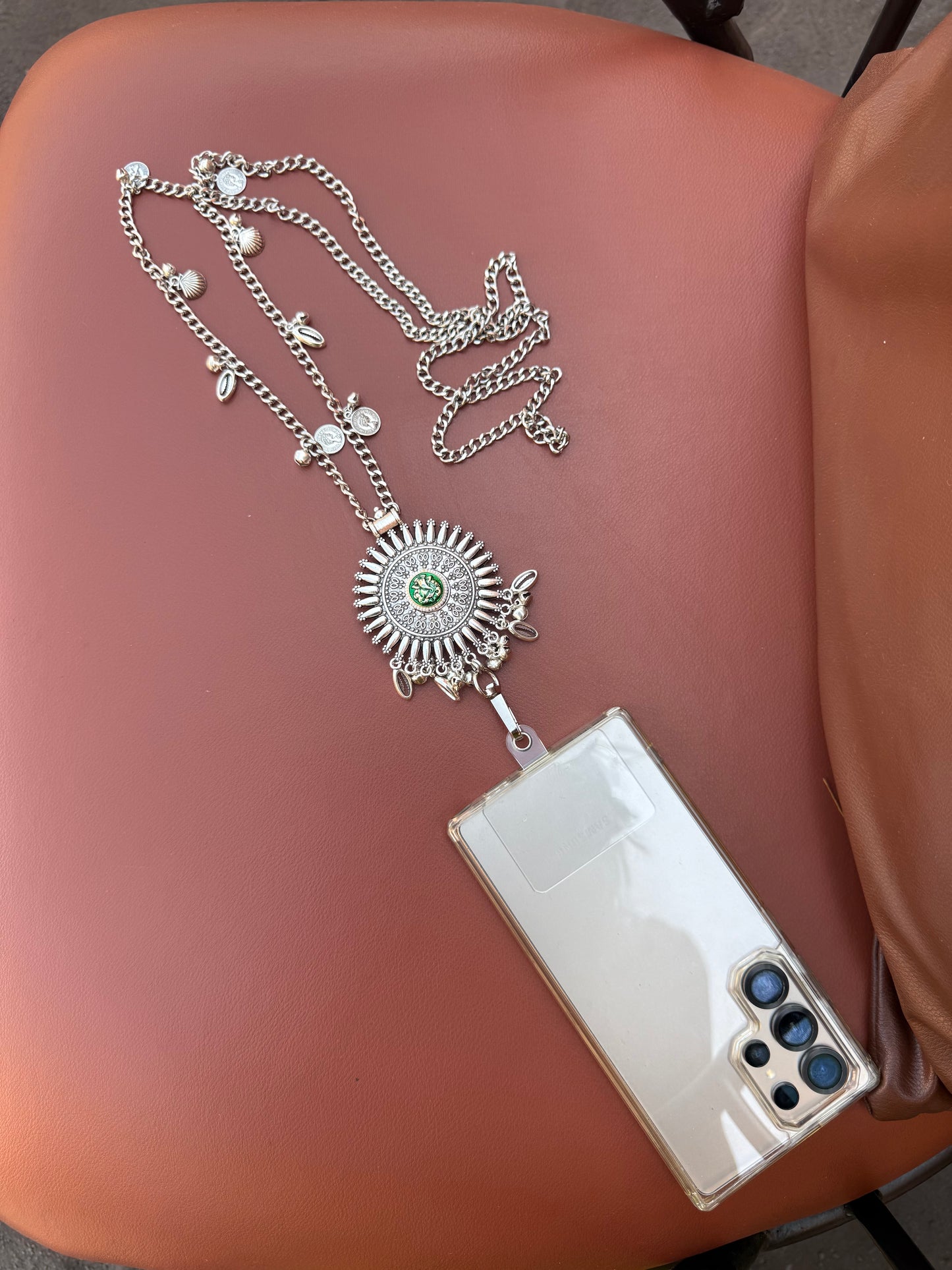 Trendy Metal Chain Lanyard with Stylish Pendant for Women | Durable Daily Use Hanging Chain for Mobile, Card Holder & Accessories