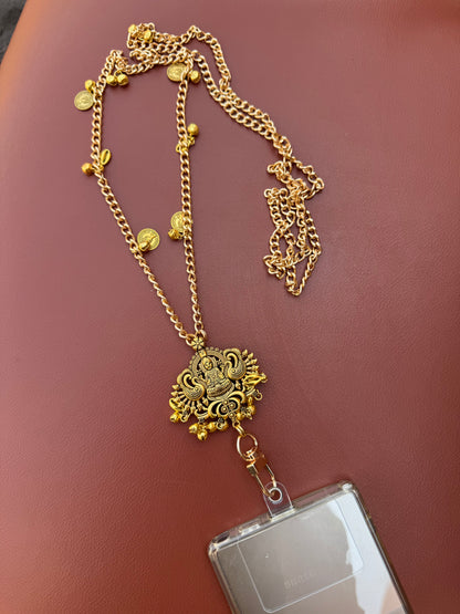 Trendy Metal Chain Lanyard with Stylish Pendant for Women | Durable Daily Use Hanging Chain for Mobile, Card Holder & Accessories