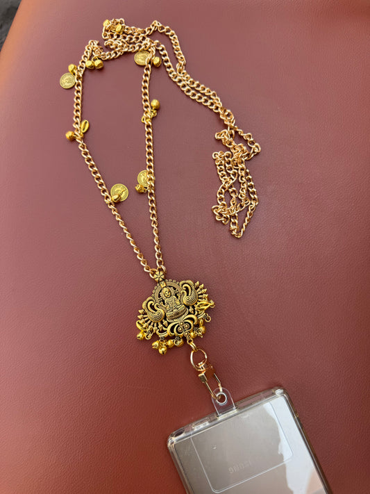 Trendy Metal Chain Lanyard with Stylish Pendant for Women | Durable Daily Use Hanging Chain for Mobile, Card Holder & Accessories