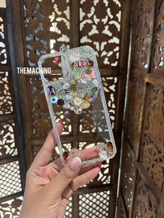 V Diamond With saree Hook Luxury Fancy Phone Case