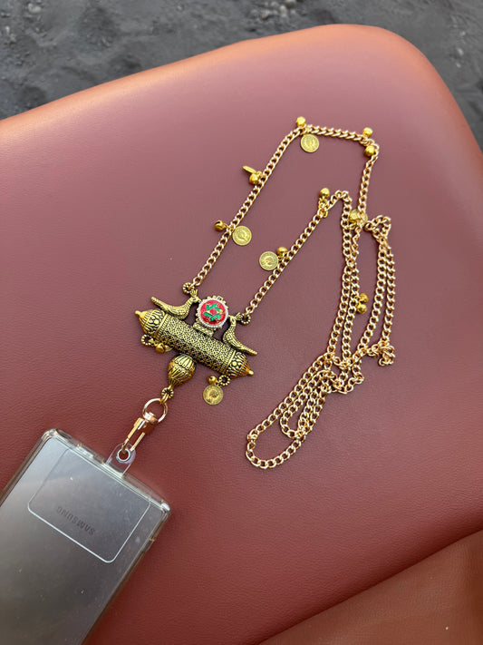 Trendy Metal Chain Lanyard with Stylish Pendant for Women | Durable Daily Use Hanging Chain for Mobile, Card Holder & Accessories