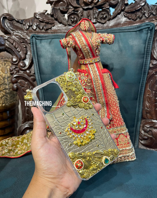 Leather Gold With Handle Luxury Fancy Phone Case