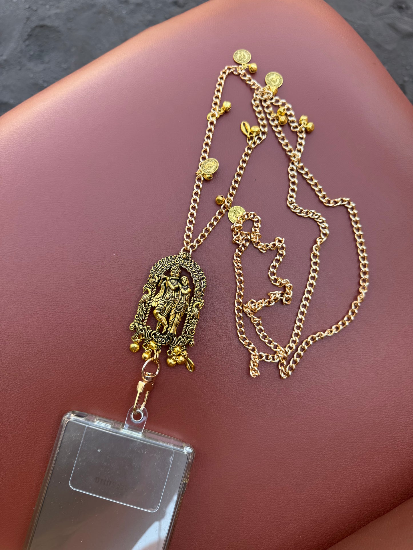 Trendy Metal Chain Lanyard with Stylish Pendant for Women | Durable Daily Use Hanging Chain for Mobile, Card Holder & Accessories