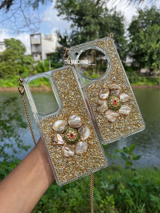 Mother Pearl Glitter With Imported sling Luxury Fancy Phone Case