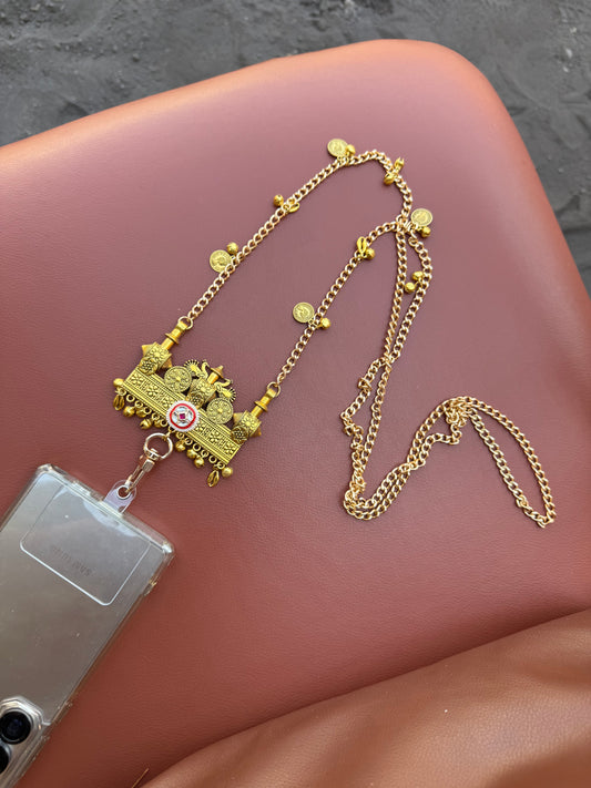 Trendy Metal Chain Lanyard with Stylish Pendant for Women | Durable Daily Use Hanging Chain for Mobile, Card Holder & Accessories