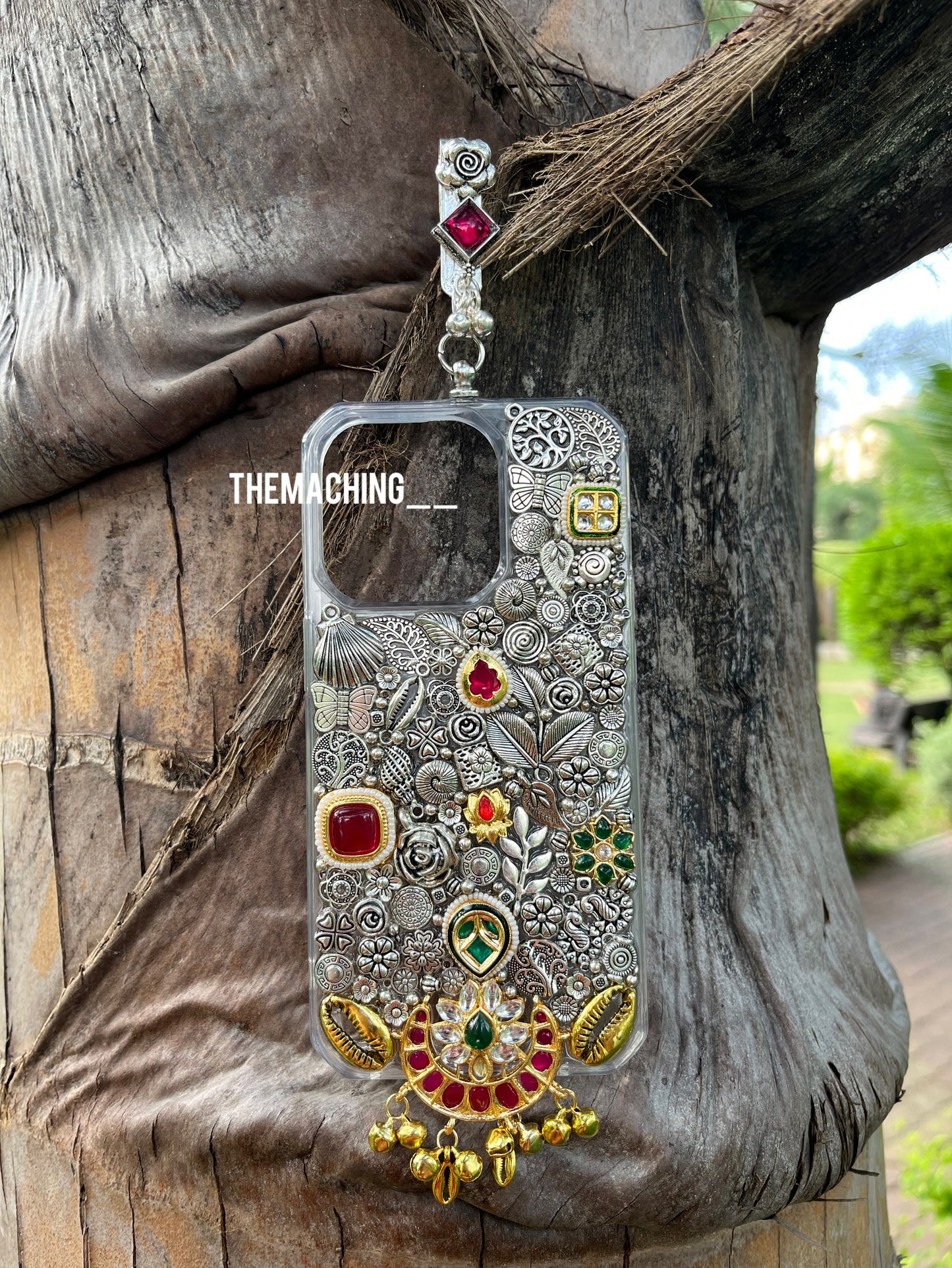 Silver Kundan Luxury Fancy Phone Case