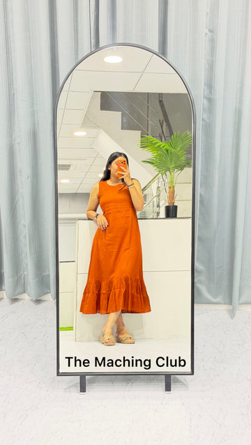 Women’s Ruffle Midi Dress | Casual One Piece By THE MACHING CLUB