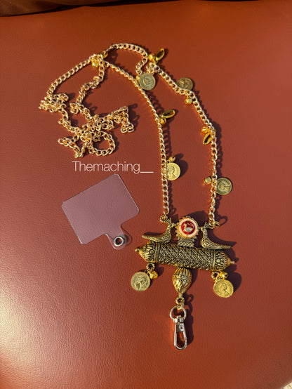 Trendy Metal Chain Lanyard with Stylish Pendant for Women | Durable Daily Use Hanging Chain for Mobile, Card Holder & Accessories