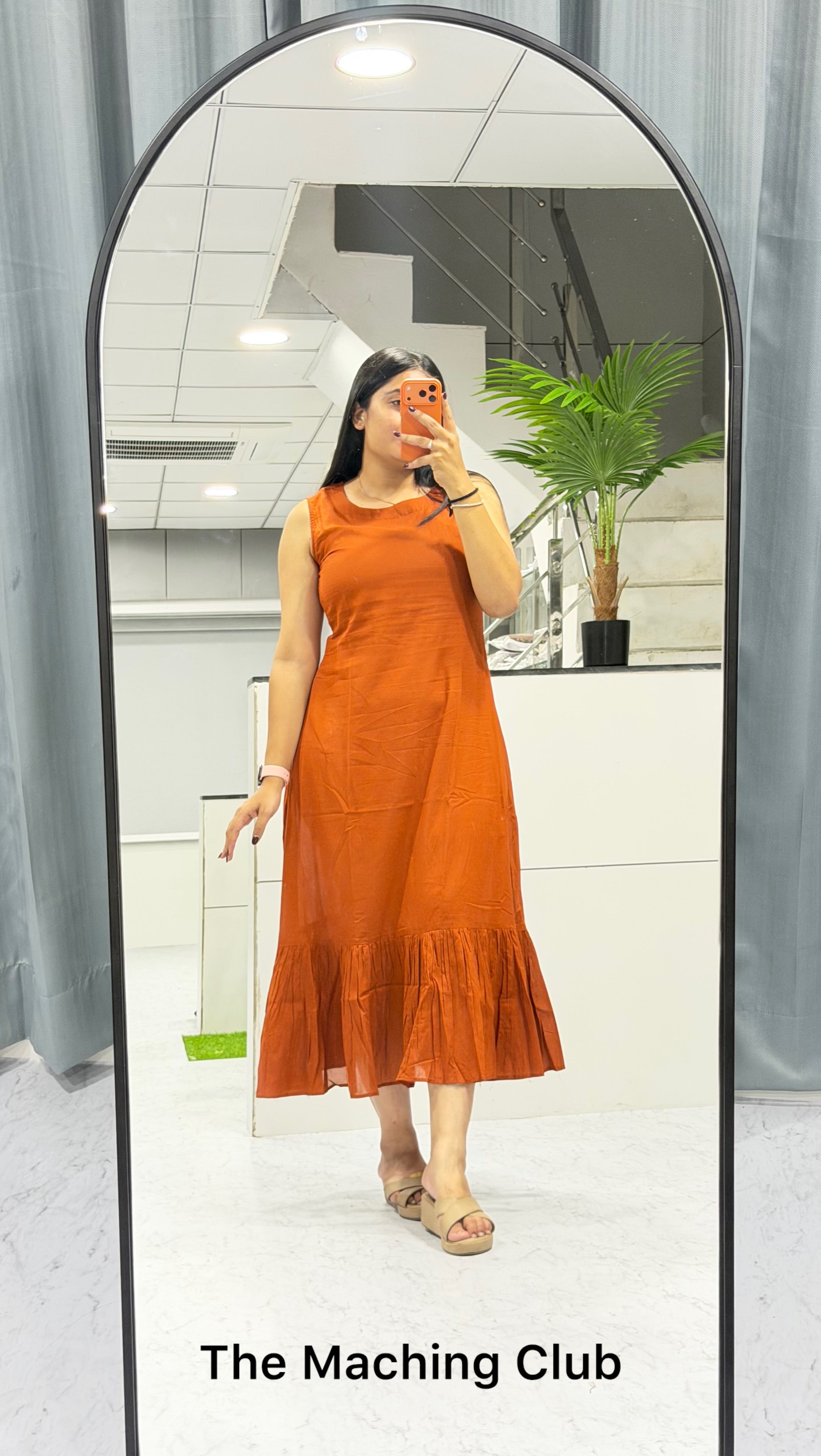 Women’s Ruffle Midi Dress | Casual One Piece By THE MACHING CLUB