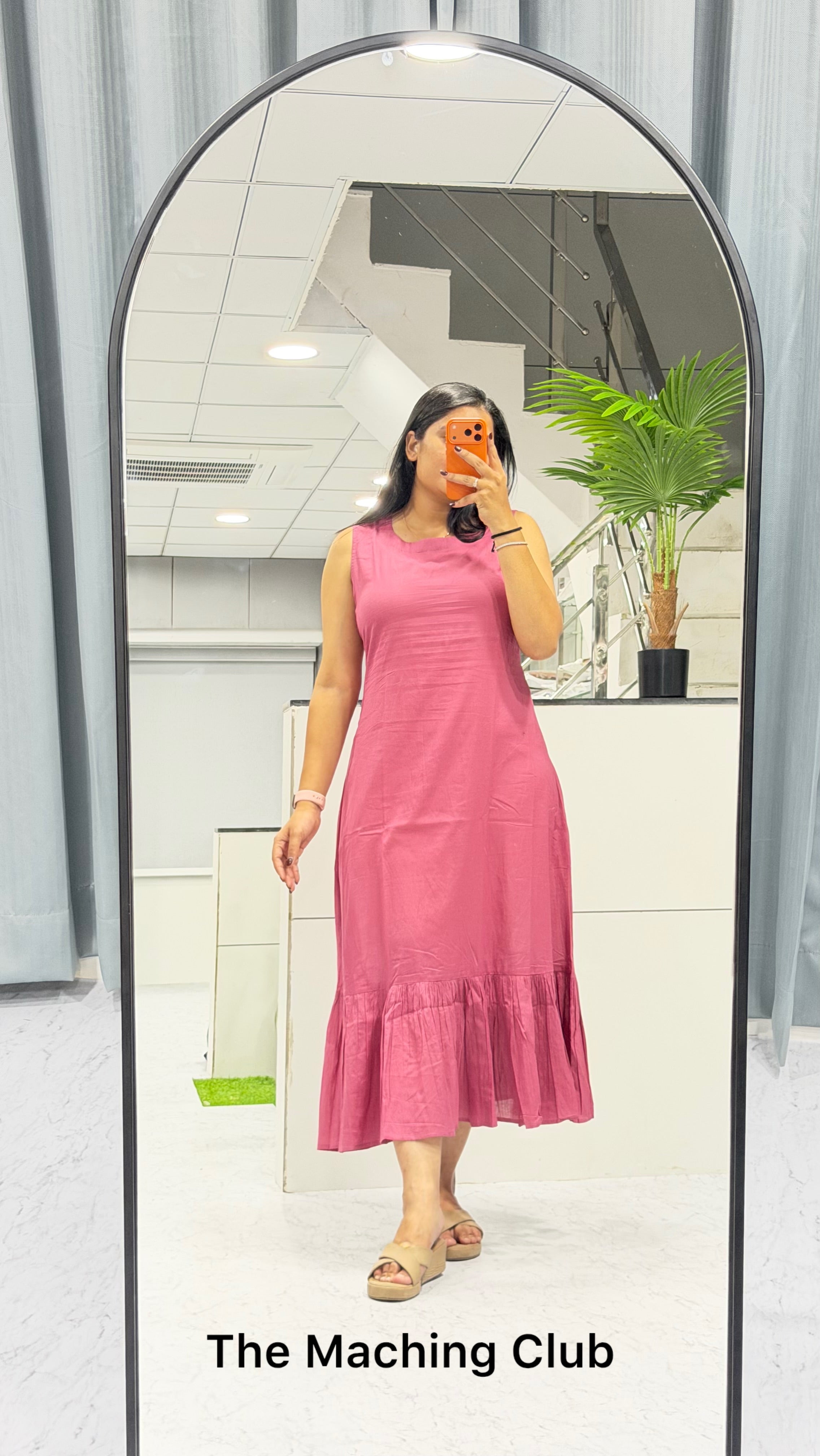 Women’s Ruffle Midi Dress | Casual One Piece By THE MACHING CLUB