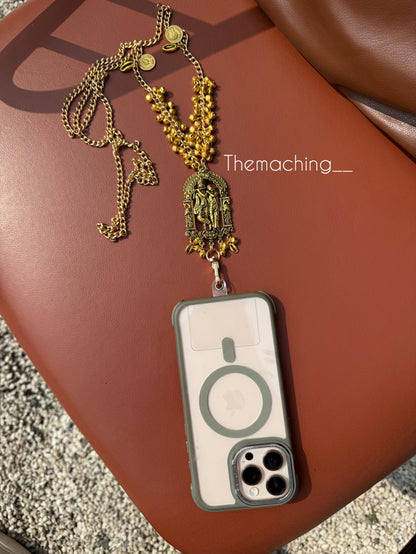 Gold Ghoghari Trendy Metal Chain Lanyard with Stylish Pendant for Women | Durable Daily Use Hanging Chain for Mobile, Card Holder & Accessories