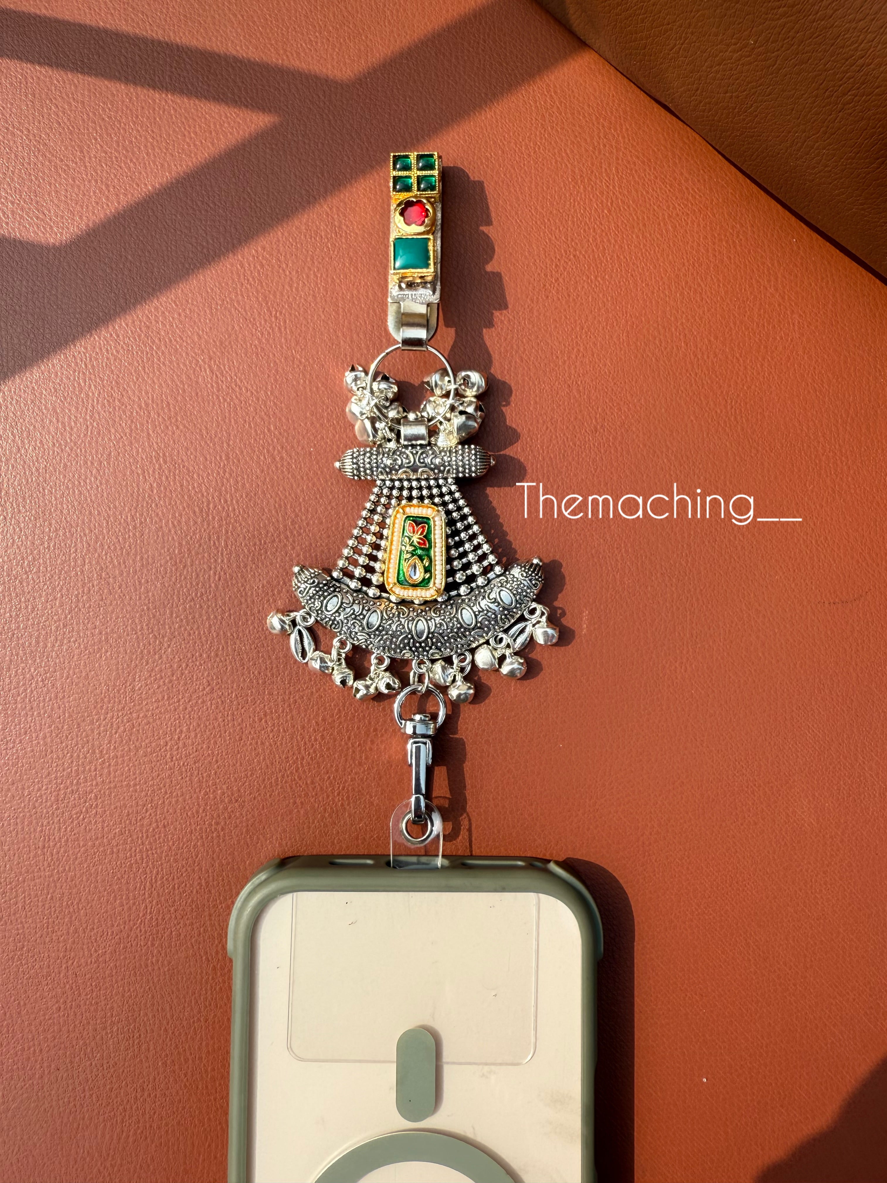 Silver Waist Juda with Stylish Pendant for Women | Durable Daily Use Hanging Chain for Mobile, Card Holder & Accessories